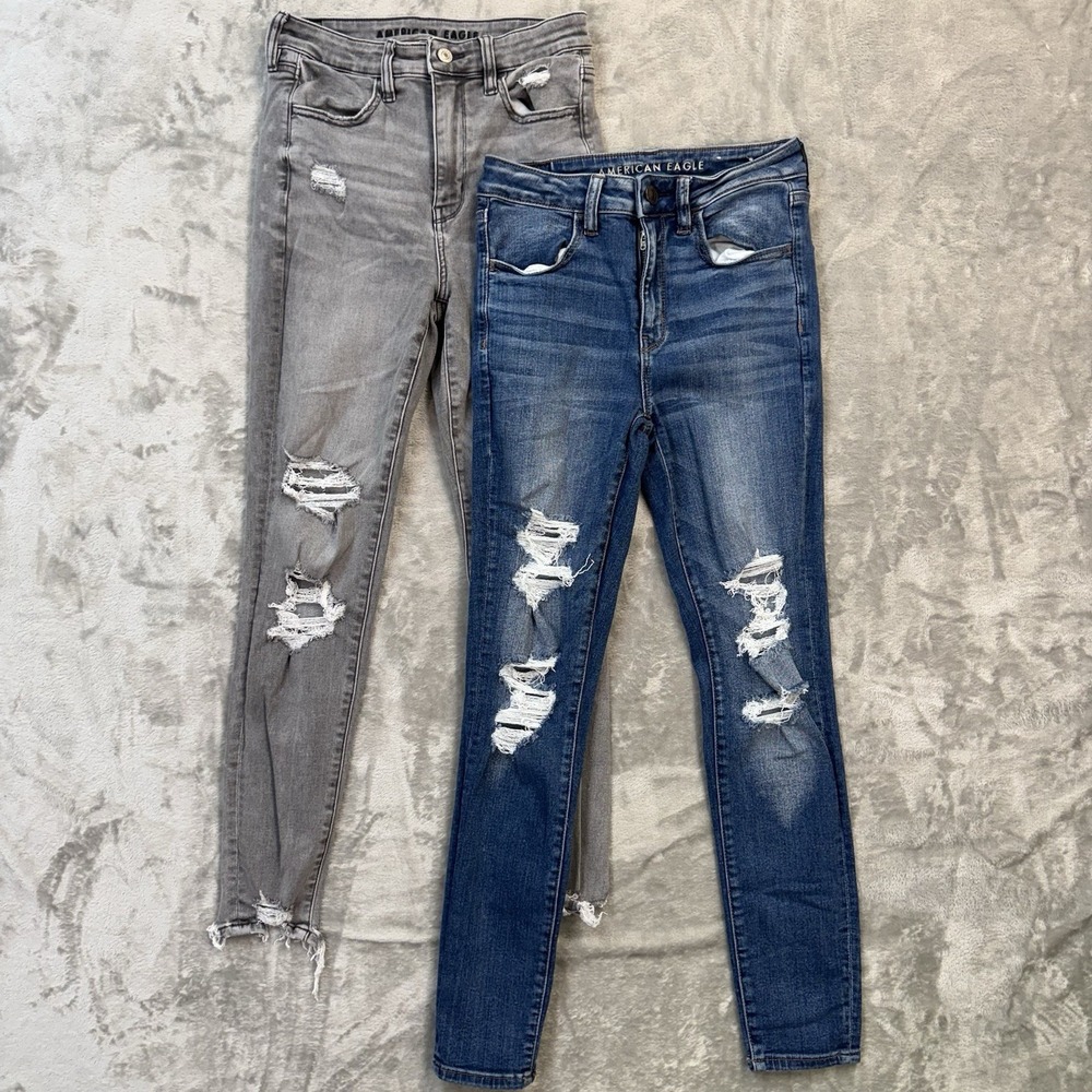 Lot of 2 American Eagle Next Level/Super  Stretch Jegging Jeans size 6 Regular